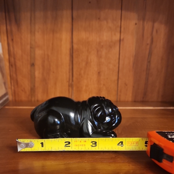 Black Resin Bulldog Figurine - Picture 2 of 4
